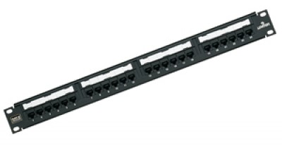 Cat 6 Universal Patch Panel, 24-Port, 1RU. Cable management bar includ –  Leviton